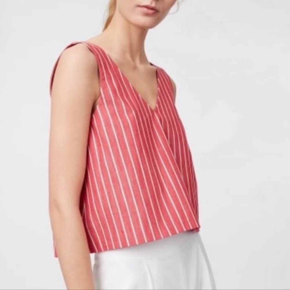 Club Monaco Size S/P cropped red and striped structured tank top